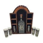 Mexican Tequila Decanter Set | 6 Shot Glasses & Wooden Display Mexican Decanter La Vie Bien Mexican Tequila Decanter Set | 6 Shot Glasses & Wooden Display