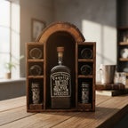 Mexican Tequila Decanter Set | 6 Shot Glasses & Wooden Display Mexican Decanter La Vie Bien Mexican Tequila Decanter Set | 6 Shot Glasses & Wooden Display