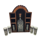 Mexican Tequila Decanter Set | 6 Shot Glasses & Wooden Display
