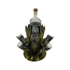 Mexican Tequila Decanter Set | Agave Metal Bar Display Mexican Decanter La Vie Bien Mexican Tequila Decanter Set | Agave Metal Bar Display