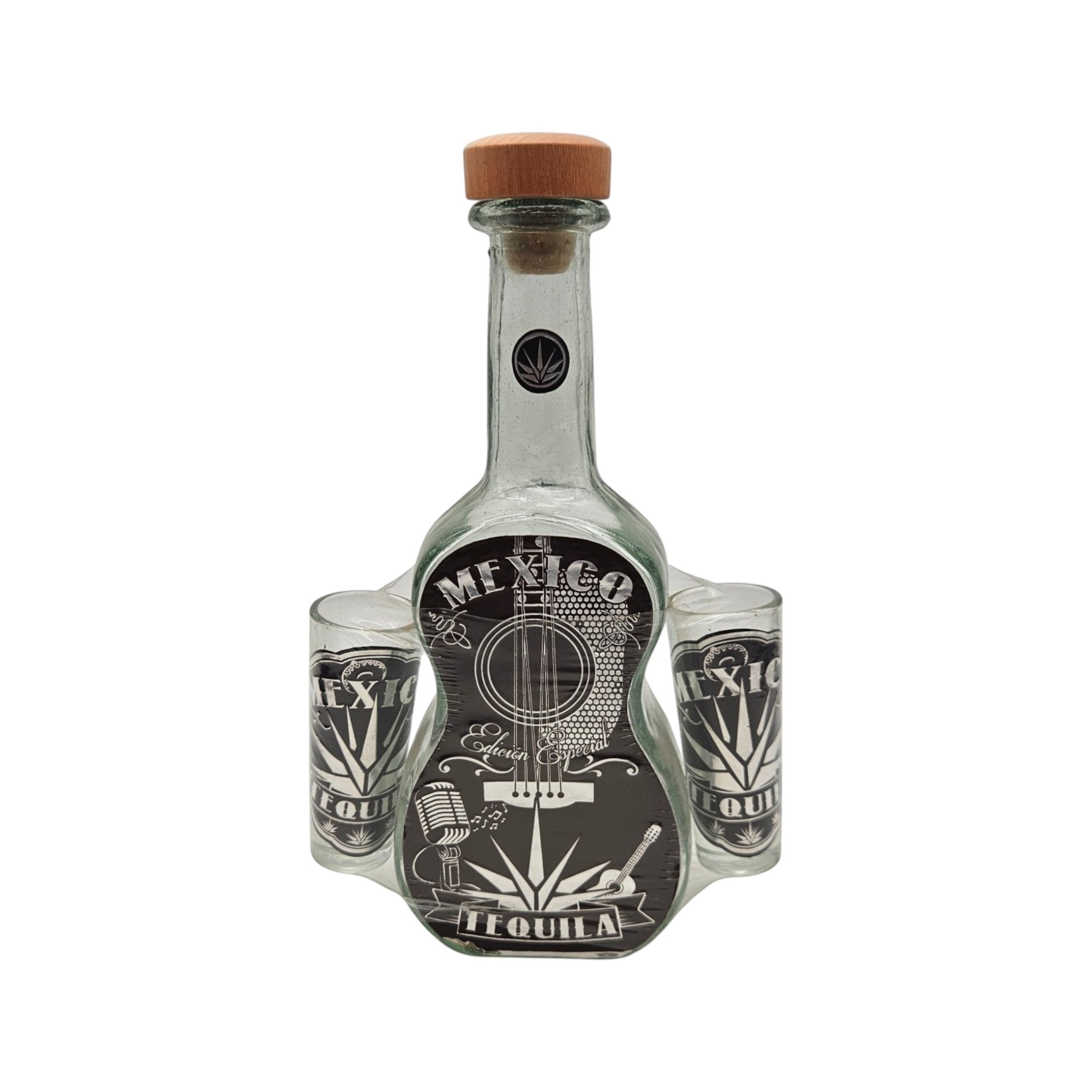 Mexican Tequila Decanter Set | Guitar Design with Shot Glasses Mexican Decanter La Vie Bien Mexican Tequila Decanter Set | Guitar Design with Shot Glasses