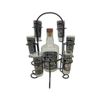 Mexican Tequila Decanter Set | Handmade Metal Holder Mexican Decanter La Vie Bien Mexican Tequila Decanter Set | Handmade Metal Holder