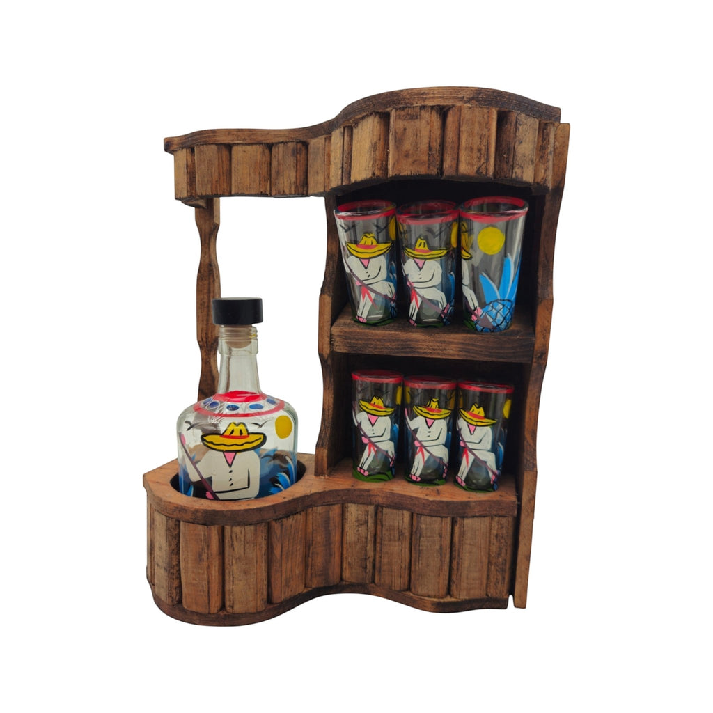 Mexican Tequila Decanter Set | Rustic Cantina Bar Display Mexican Decanter La Vie Bien Mexican Tequila Decanter Set | Rustic Cantina Bar Display