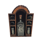 Mexican Tequila Decanter Set | 6 Shot Glasses & Wooden Display