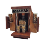 Mexican Tequila Decanter Set | Wooden Cantina Box & 4 Shot Glasses Mexican Decanter La Vie Bien Mexican Tequila Decanter Set | Wooden Cantina Box & 4 Shot Glasses