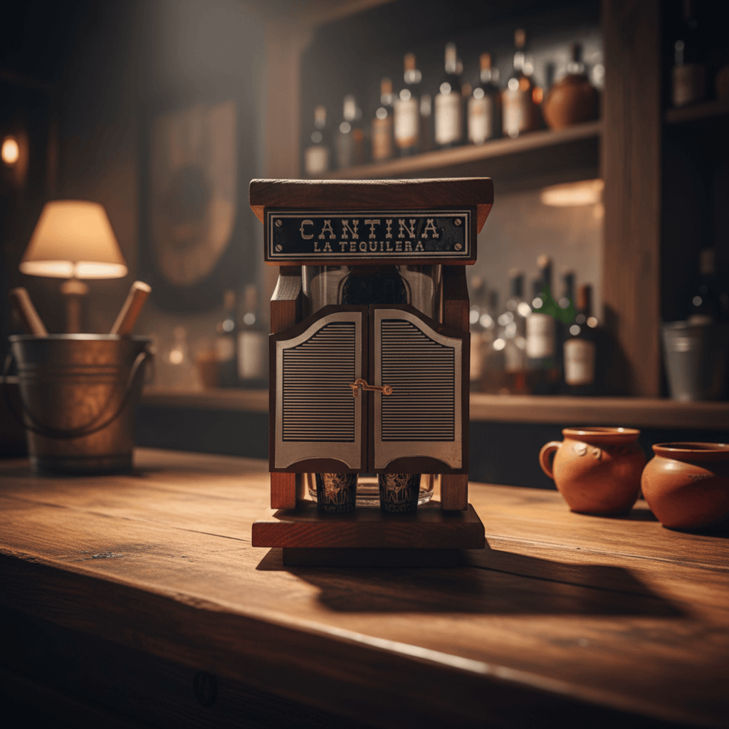 Mexican Tequila Decanter Set | Wooden Cantina Box & 4 Shot Glasses Mexican Decanter La Vie Bien Mexican Tequila Decanter Set | Wooden Cantina Box & 4 Shot Glasses