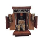 Mexican Tequila Decanter Set | Wooden Cantina Box & 4 Shot Glasses Mexican Decanter La Vie Bien Mexican Tequila Decanter Set | Wooden Cantina Box & 4 Shot Glasses