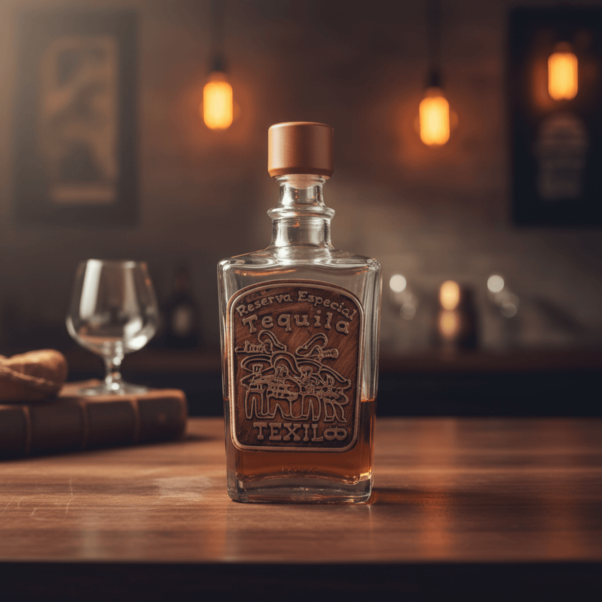 Mexican Tequila Decanter Set | Wooden Cantina Box & 4 Shot Glasses Mexican Decanter La Vie Bien Mexican Tequila Decanter Set | Wooden Cantina Box & 4 Shot Glasses