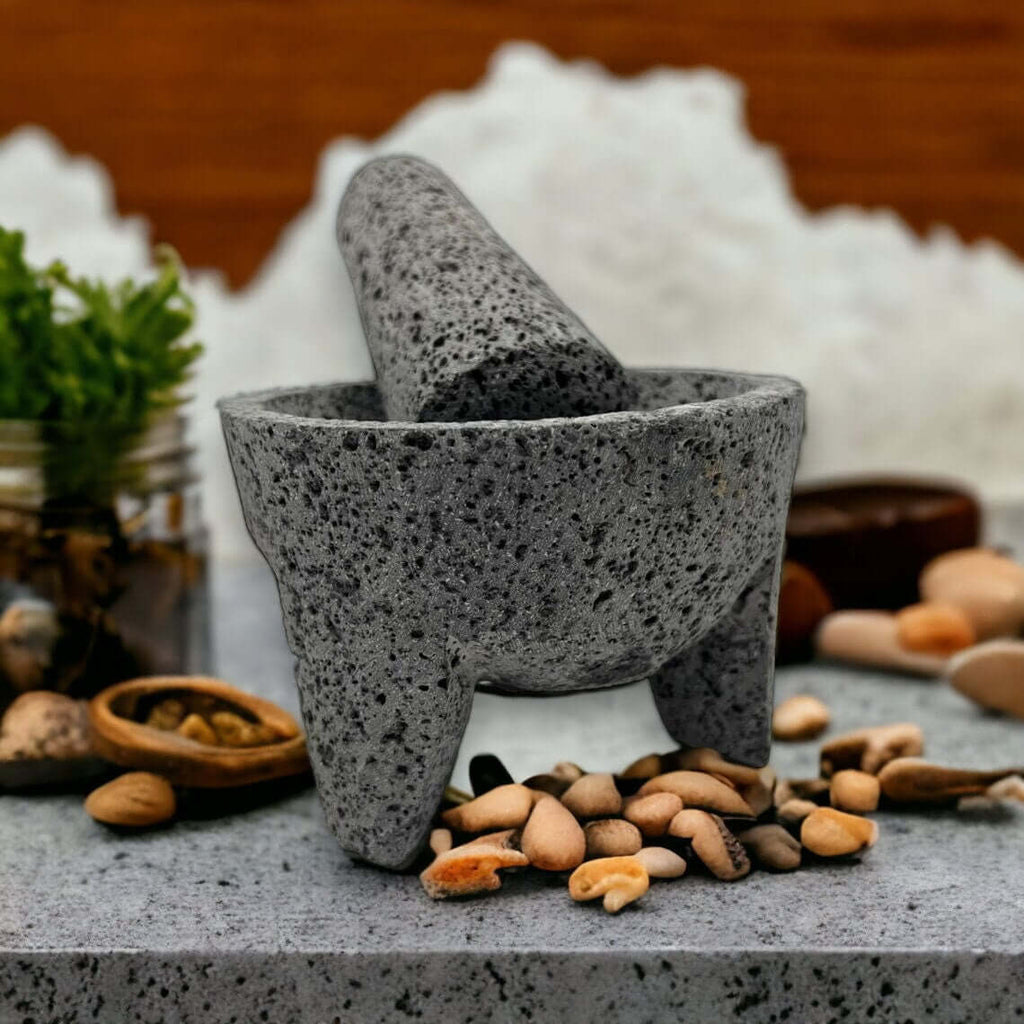 Mexican Volcanic Stone Molcajete | Handmade Mortar and Pestle Mexican Molcajete La Vie Bien Mexican Volcanic Stone Molcajete | Handmade Mortar and Pestle
