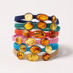 Erika Triple Amber Macrame Pull String Bracelet - Mexico