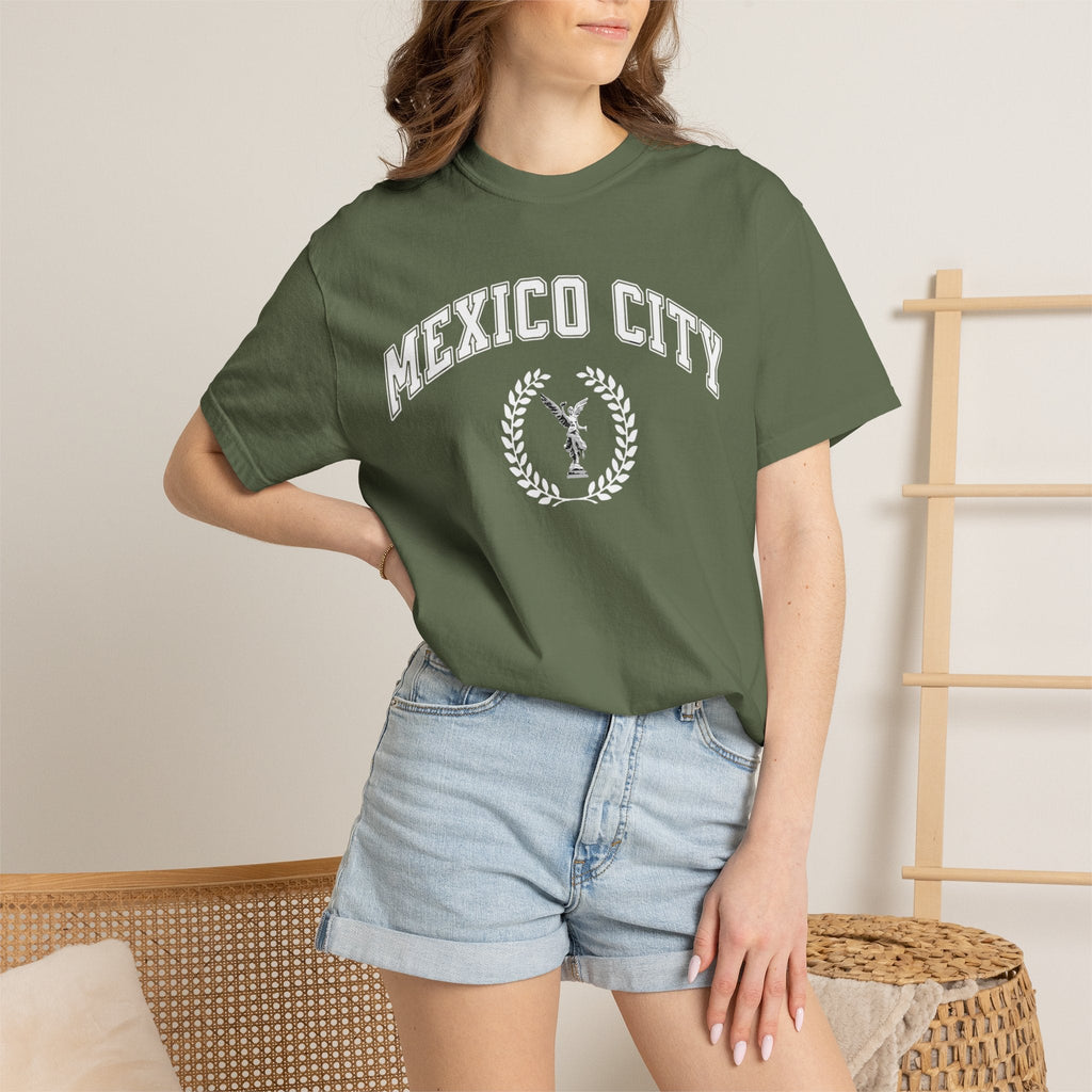 Mexico City Vintage Tee — Laurel Crest with Monumento a la Independencia Graphic T-Shirt T-Shirt La Vie Bien Mexico City Vintage Tee — Laurel Crest with Monumento a la Independencia Graphic T-Shirt