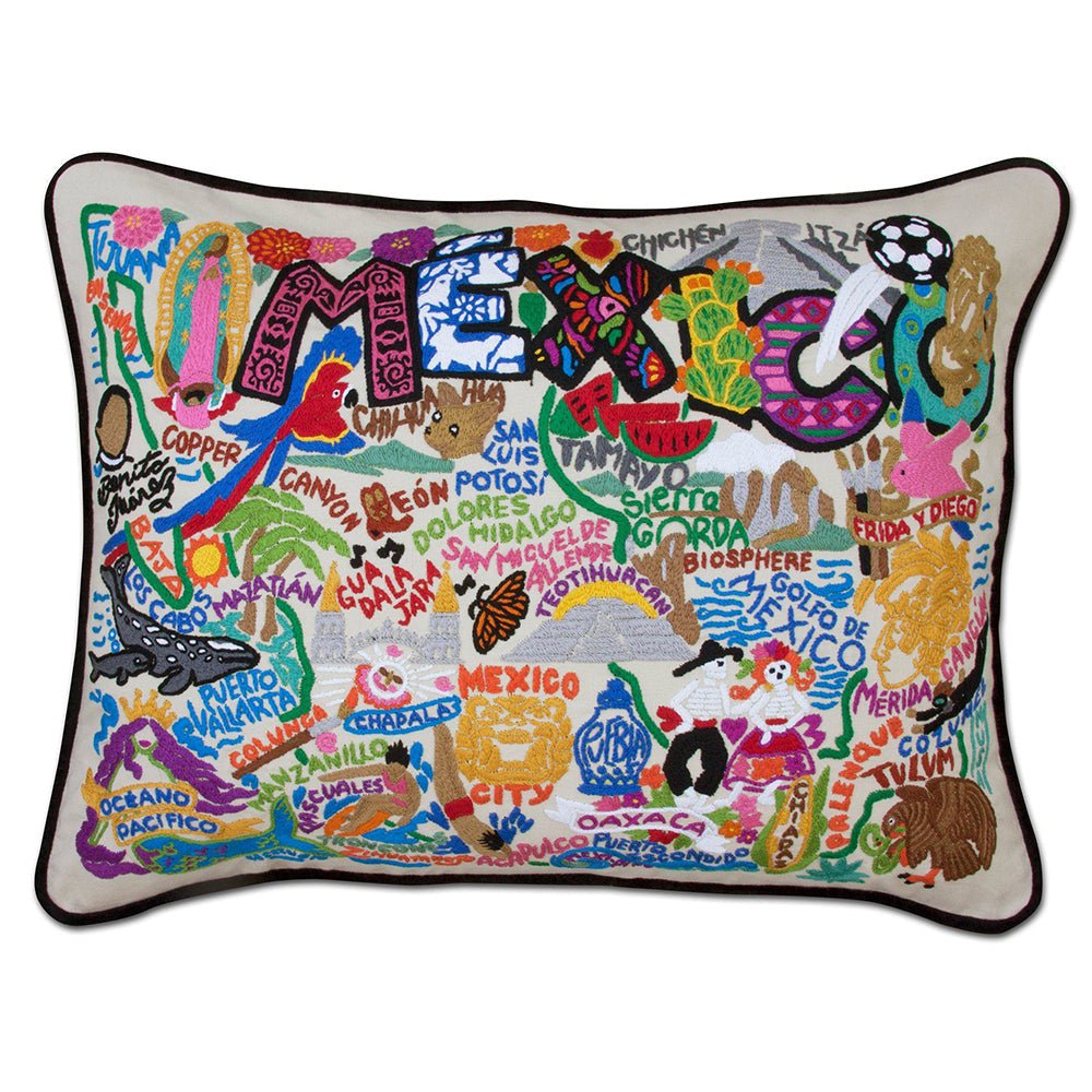 Mexico Hand - Embroidered Pillow Pillows La Vie Bien Mexico Hand - Embroidered Pillow