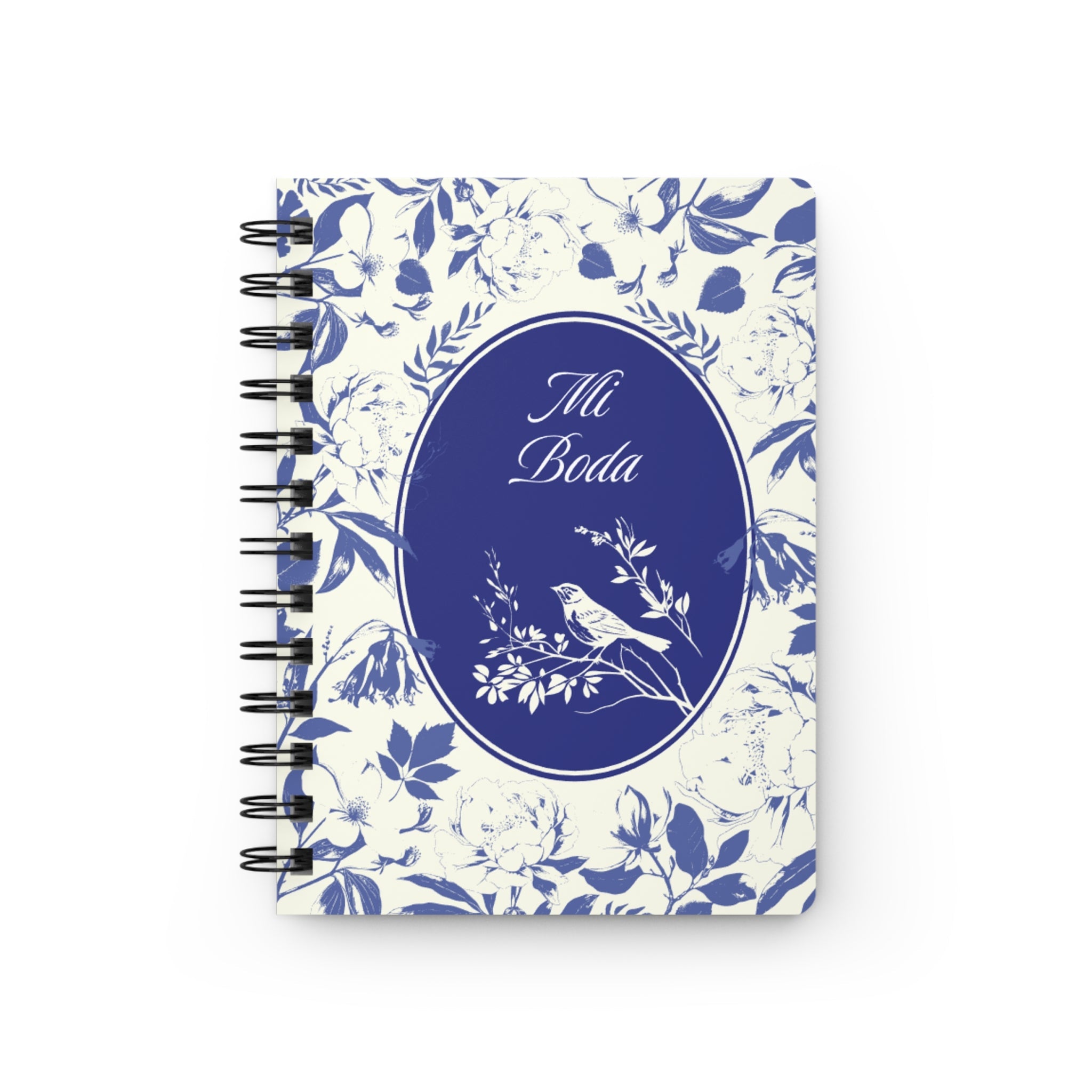 Mi Boda Floral Journal — Blue Wedding Guest & Planning Spiral-Bound Notebook Paper products La Vie Bien Mi Boda Floral Journal — Blue Wedding Guest & Planning Spiral-Bound Notebook