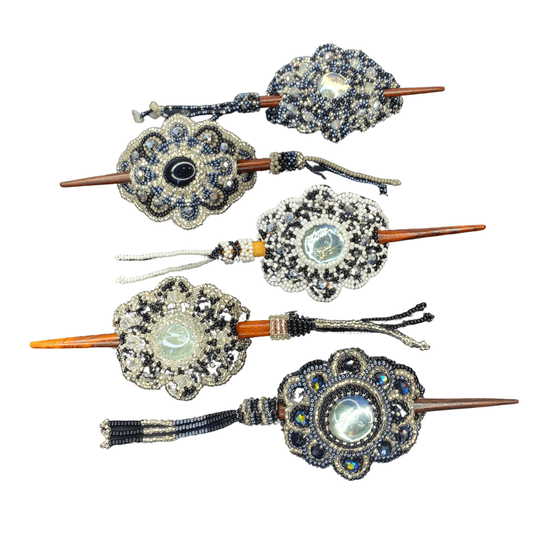Michelle Seed Bead Hair Barrette - Guatemala Accessories La Vie Bien Michelle Seed Bead Hair Barrette - Guatemala