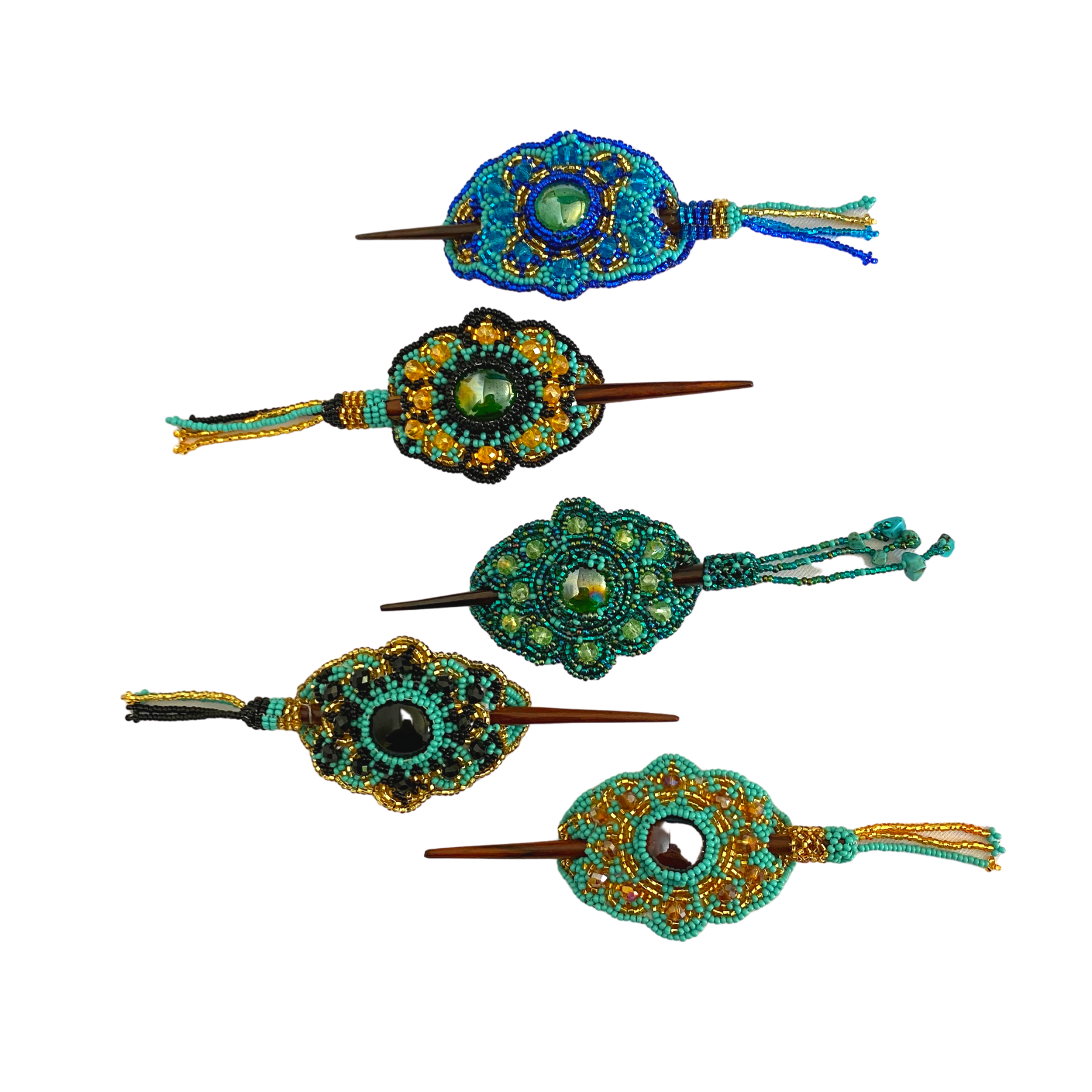 Michelle Seed Bead Hair Barrette - Guatemala Accessories La Vie Bien Michelle Seed Bead Hair Barrette - Guatemala