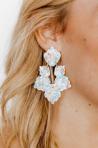 Michelle Statement Earrings - Mint Shell