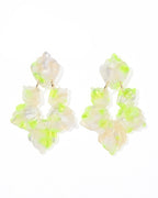 Michelle Statement Earrings - Neon Yellow Clouds