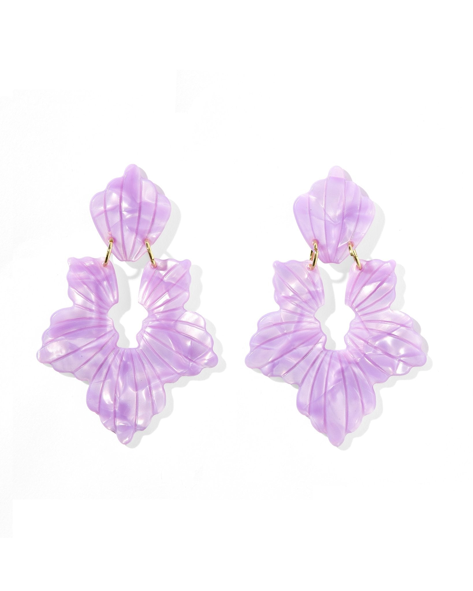 Michelle Statement Earrings - Pearlized Purple
