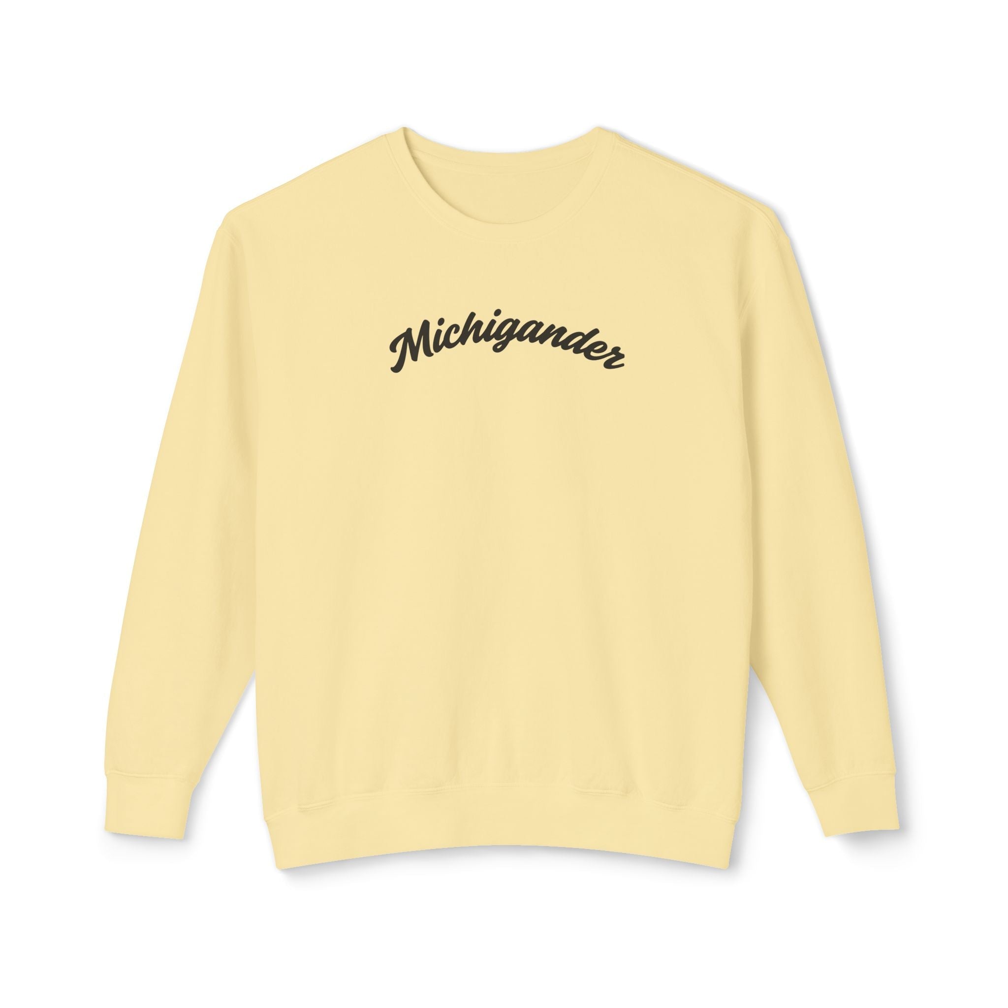Michigander Sweatshirt, minimalist Michigan Script Crewneck Sweatshirt La Vie Bien Michigander Sweatshirt, minimalist Michigan Script Crewneck