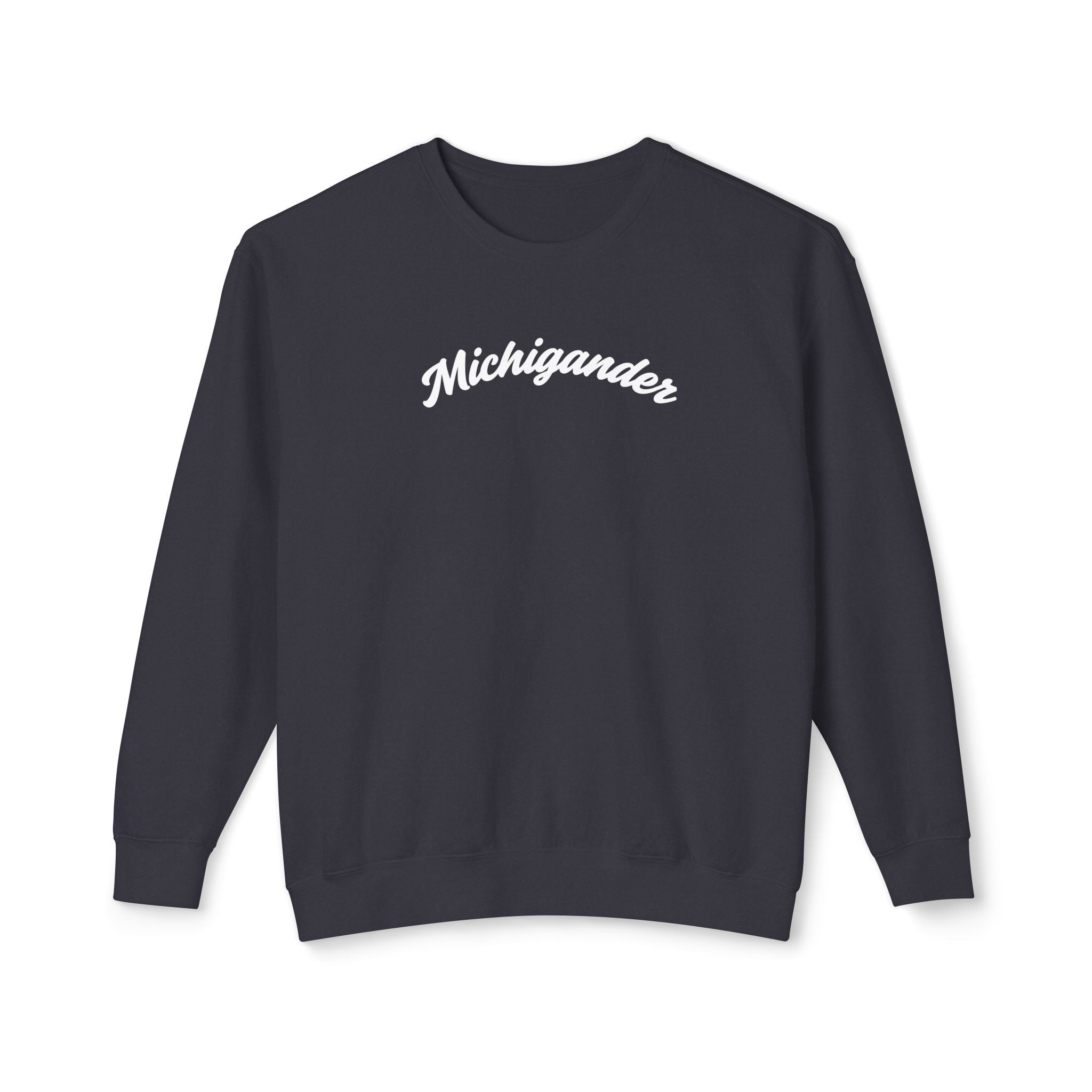 Michigander Sweatshirt, minimalist Michigan Script Crewneck Sweatshirt La Vie Bien Michigander Sweatshirt, minimalist Michigan Script Crewneck