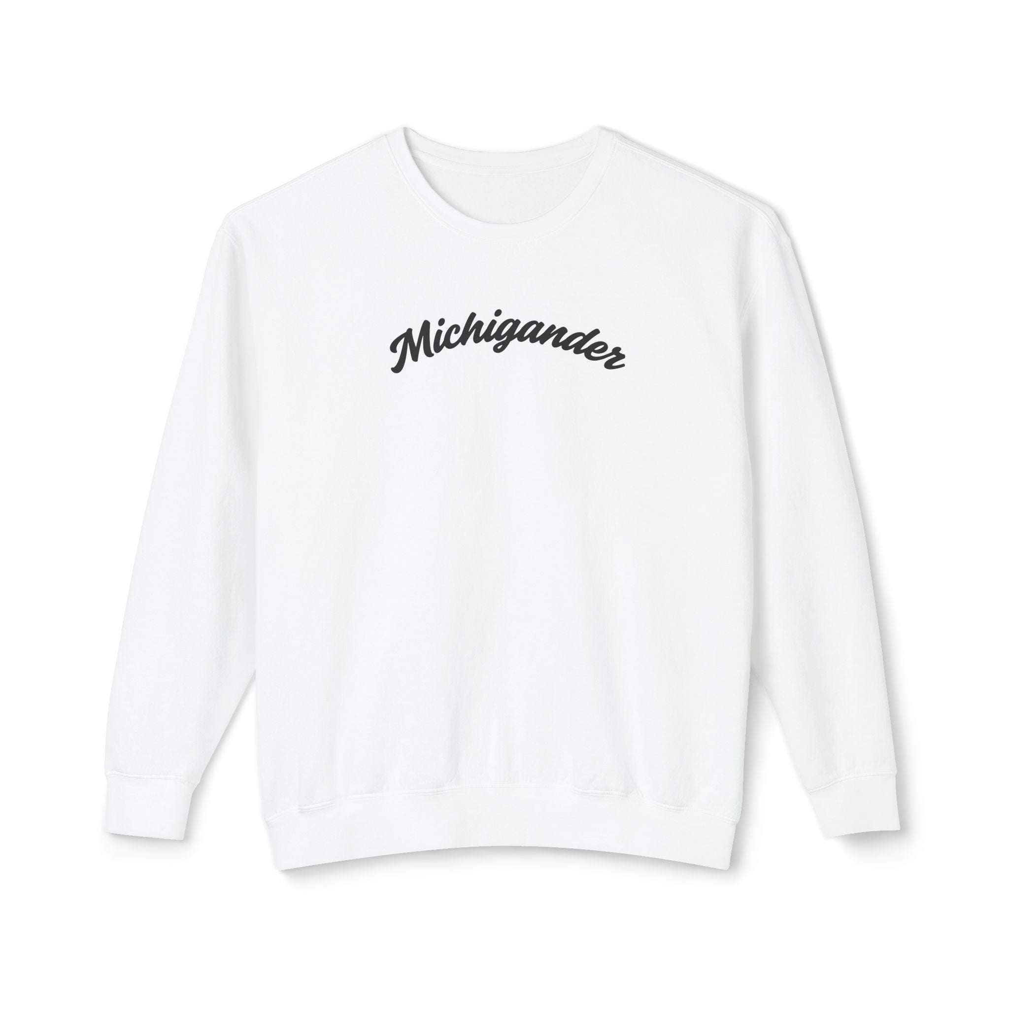 Michigander Sweatshirt, minimalist Michigan Script Crewneck Sweatshirt La Vie Bien Michigander Sweatshirt, minimalist Michigan Script Crewneck