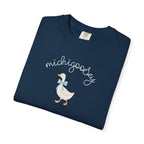 Michigoosey Silly Goose Michigan T-Shirt, cute goose with bow Michigan Gift souvenir T-Shirt La Vie Bien Michigoosey Silly Goose Michigan T-Shirt, cute goose with bow Michigan Gift souvenir