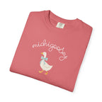Michigoosey Silly Goose Michigan T-Shirt, cute goose with bow Michigan Gift souvenir T-Shirt La Vie Bien Michigoosey Silly Goose Michigan T-Shirt, cute goose with bow Michigan Gift souvenir