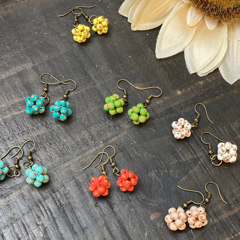 Micro-bead Ceramic Popcorn Earrings Earrings La Vie Bien Micro-bead Ceramic Popcorn Earrings