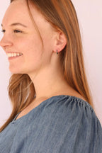 Micro Crystal Hoop in Black by Rose & Clay