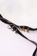 Micro Crystal Hoop in Black by Rose & Clay