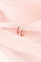Micro Crystal Hoop in Pink by Rose & Clay
