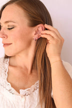Micro Crystal Hoop in Pink by Rose & Clay