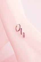 Micro Crystal Hoop in Pink by Rose & Clay