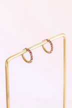 Micro Crystal Hoop in Pink by Rose & Clay