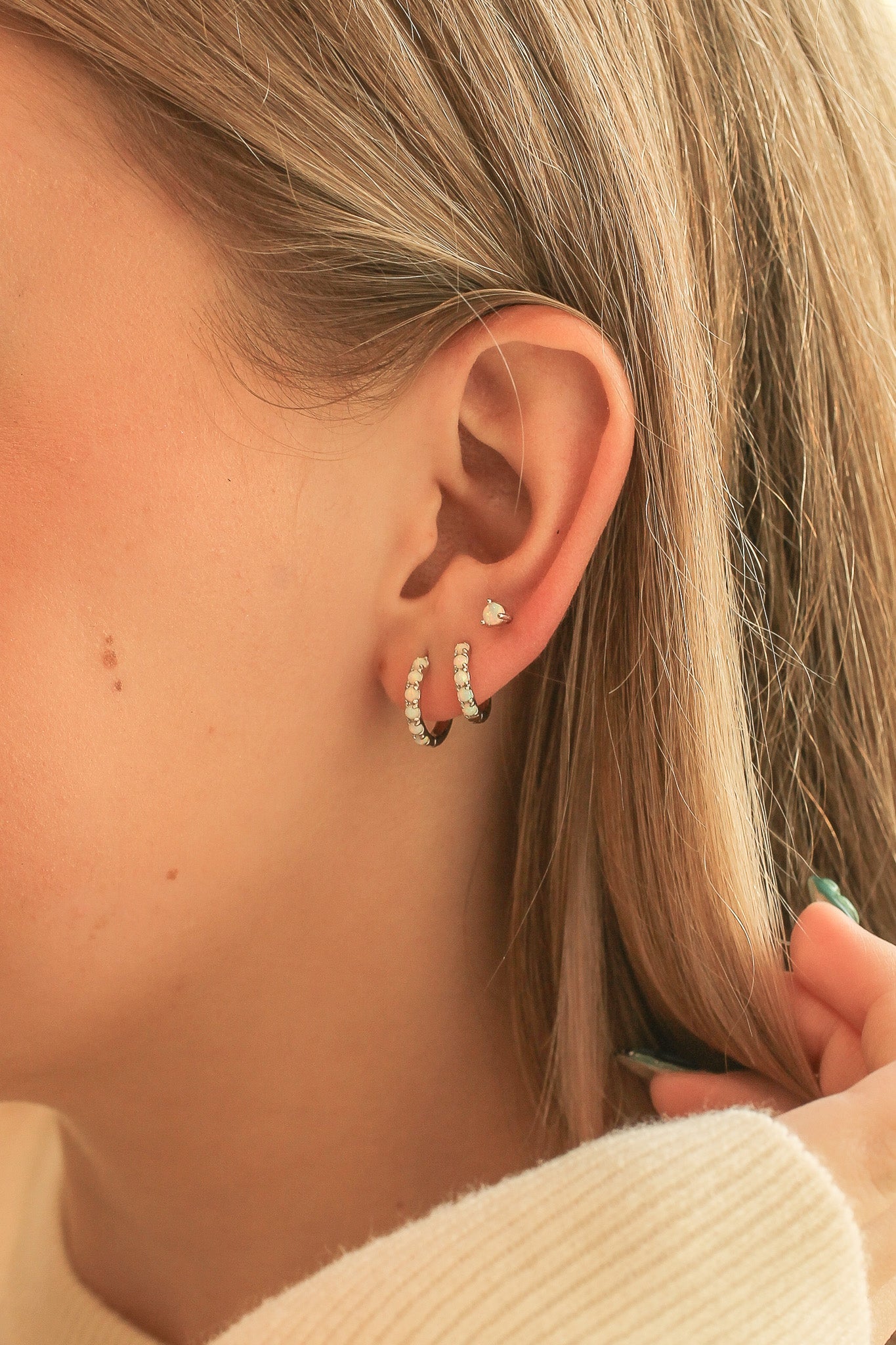 Micro Opal Hoop hoop La Vie Bien Micro Opal Hoop