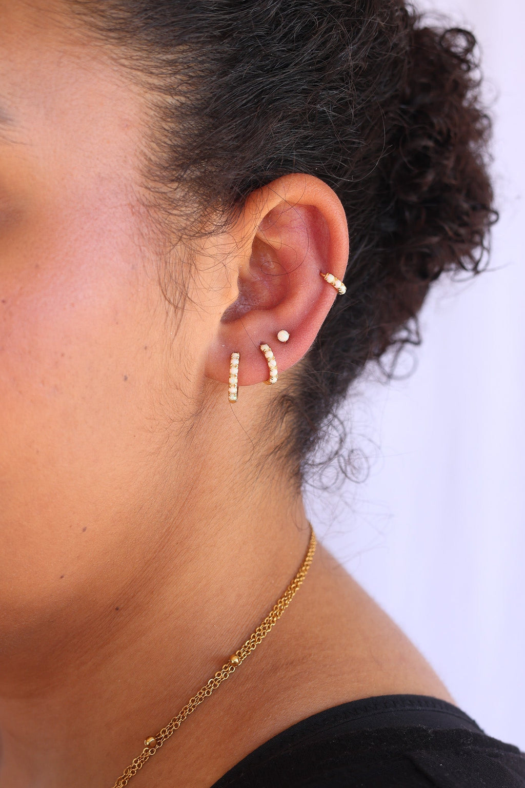 Micro Opal Hoop hoop La Vie Bien Micro Opal Hoop