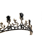 Midnight Blossom Tiara Crown in Gold with Black Gems | Dark Princess Gothic Crown Party or Bridal Hair Accessory Tiara La Vie Bien Midnight Blossom Tiara Crown in Gold with Black Gems | Dark Princess Gothic Crown Party or Bridal Hair Accessory
