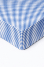 Midnight Blue Gingham Crib Sheet La Vie Bien Midnight Blue Gingham Crib Sheet