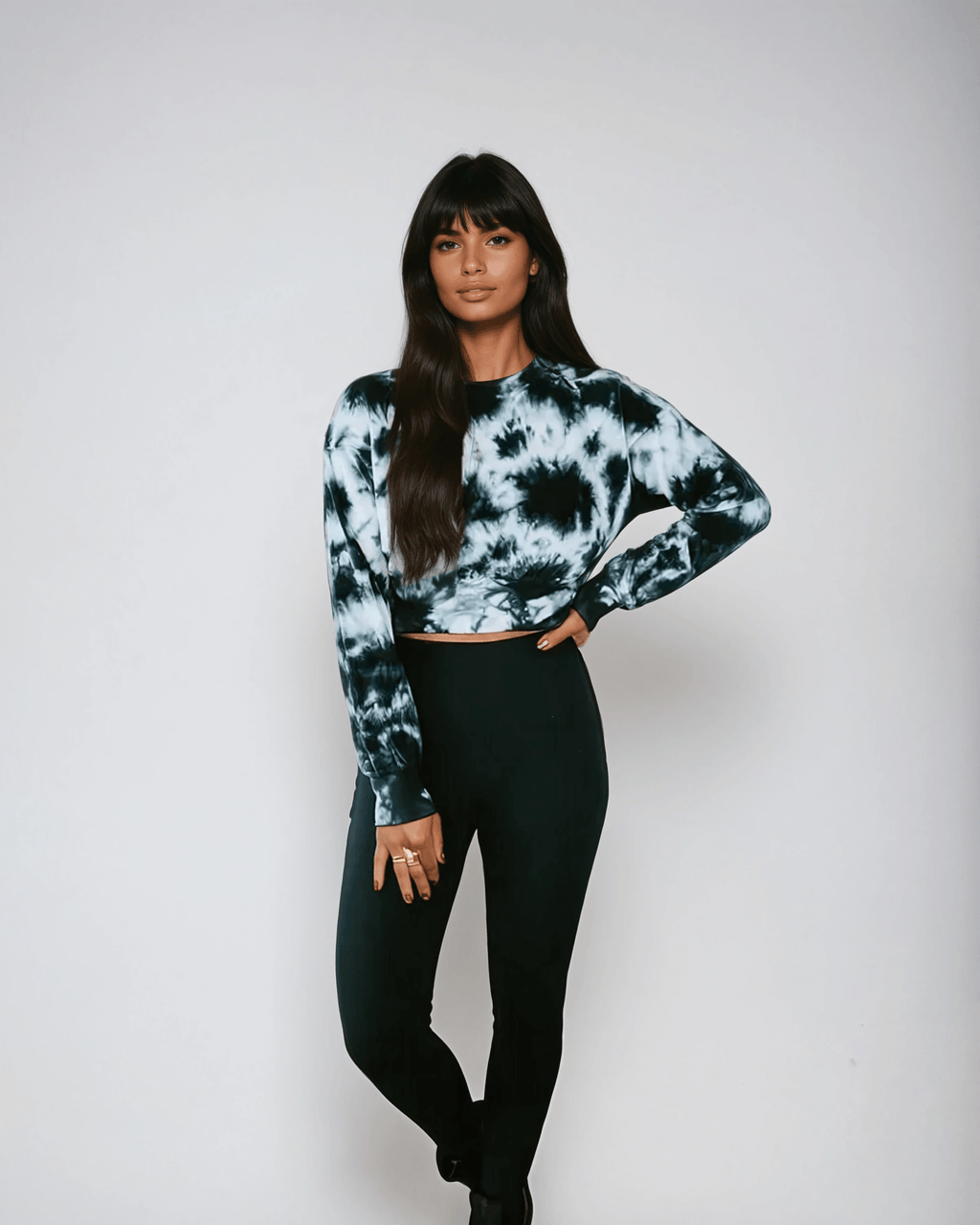 Midnight Velvet Tie - Dye Crop Pullover Clothing La Vie Bien Midnight Velvet Tie - Dye Crop Pullover