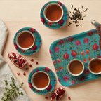 Crimson Garden Decorative Birchwood Tray - Mini Round - Set of 2