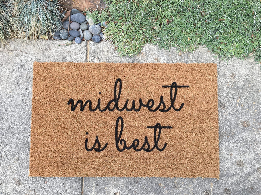 Midwest is Best Funny Doormat by Nickel Designs Custom Doormats