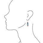 Mija Turquoise and Magenta Stack Earrings