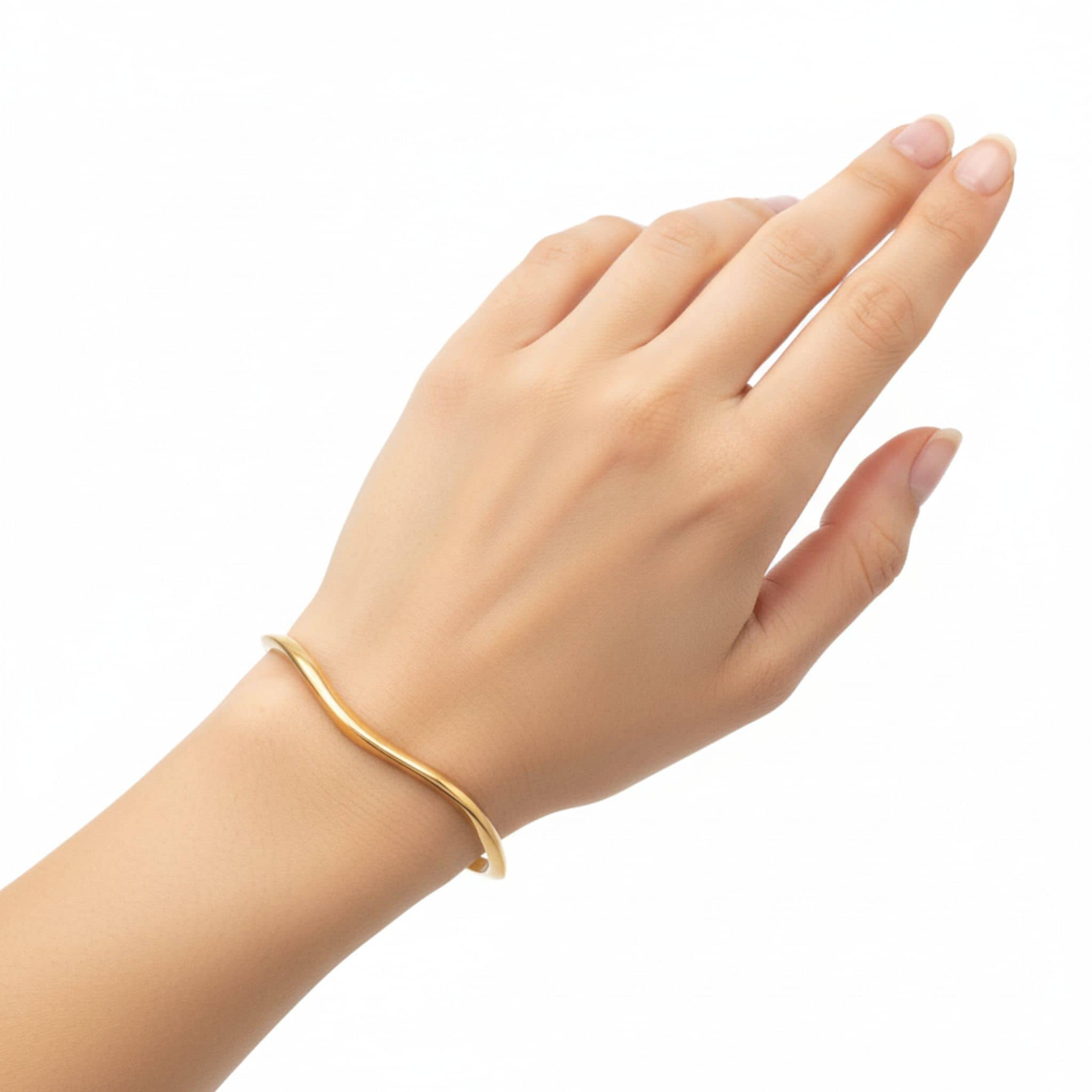 Miji Brass Irregular Curve Bangle Bracelets La Vie Bien Miji Brass Irregular Curve Bangle