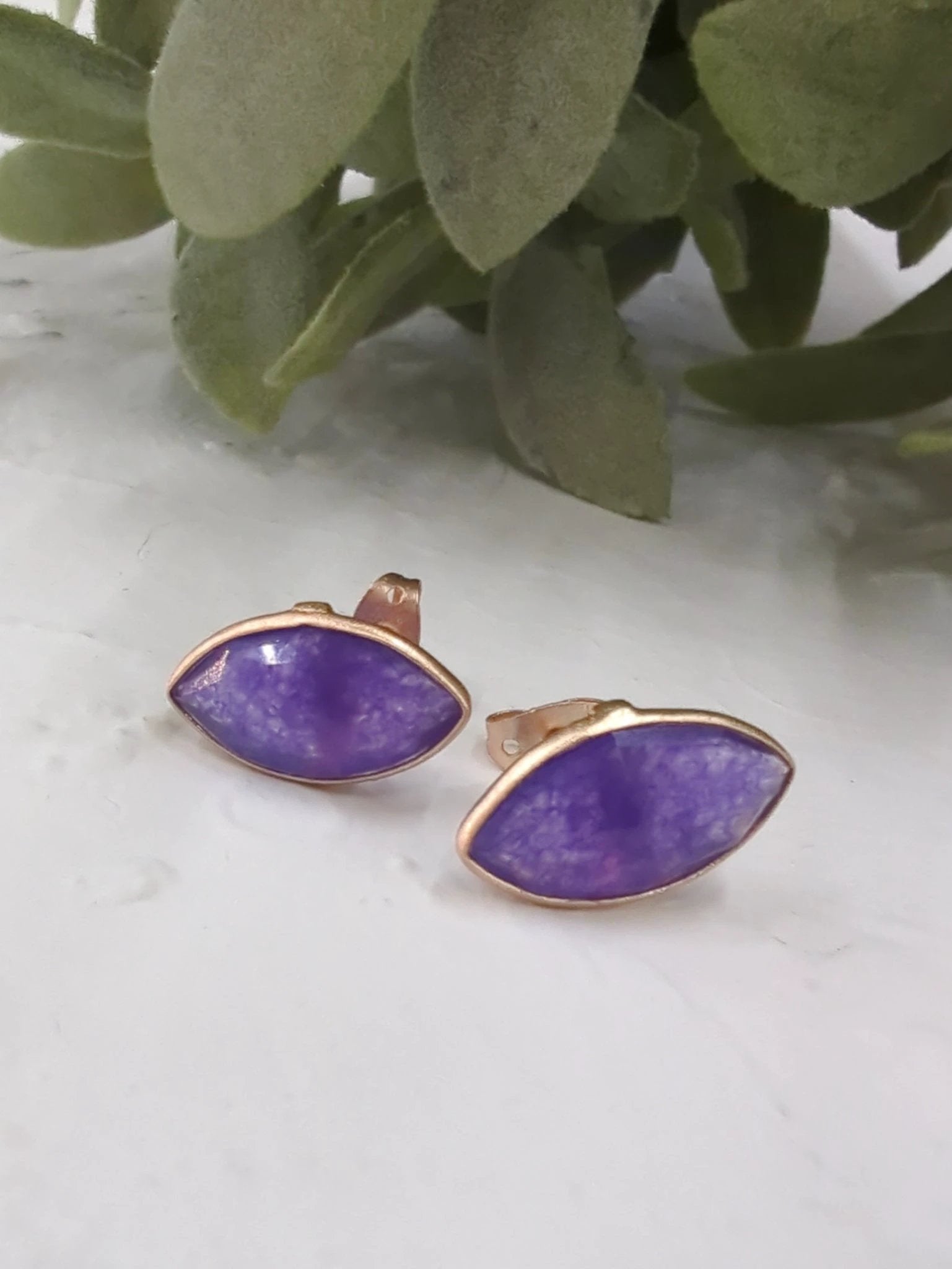 Mila Leaf Earrings - Rose Gold by Ash & Rose