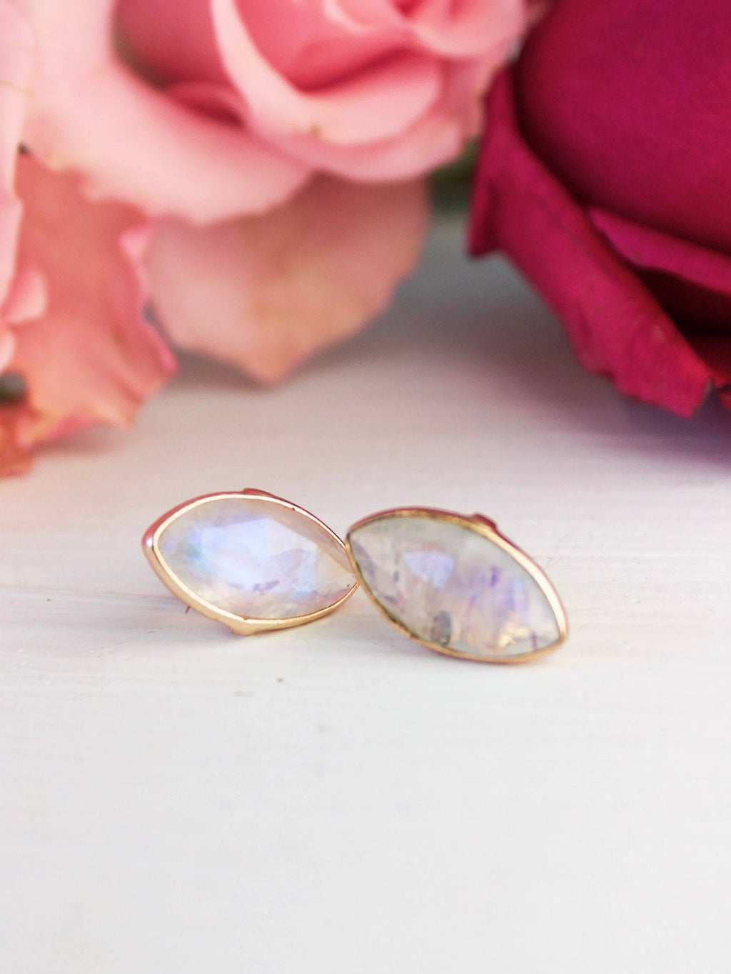 Mila Leaf Earrings - Rose Gold by Ash & Rose