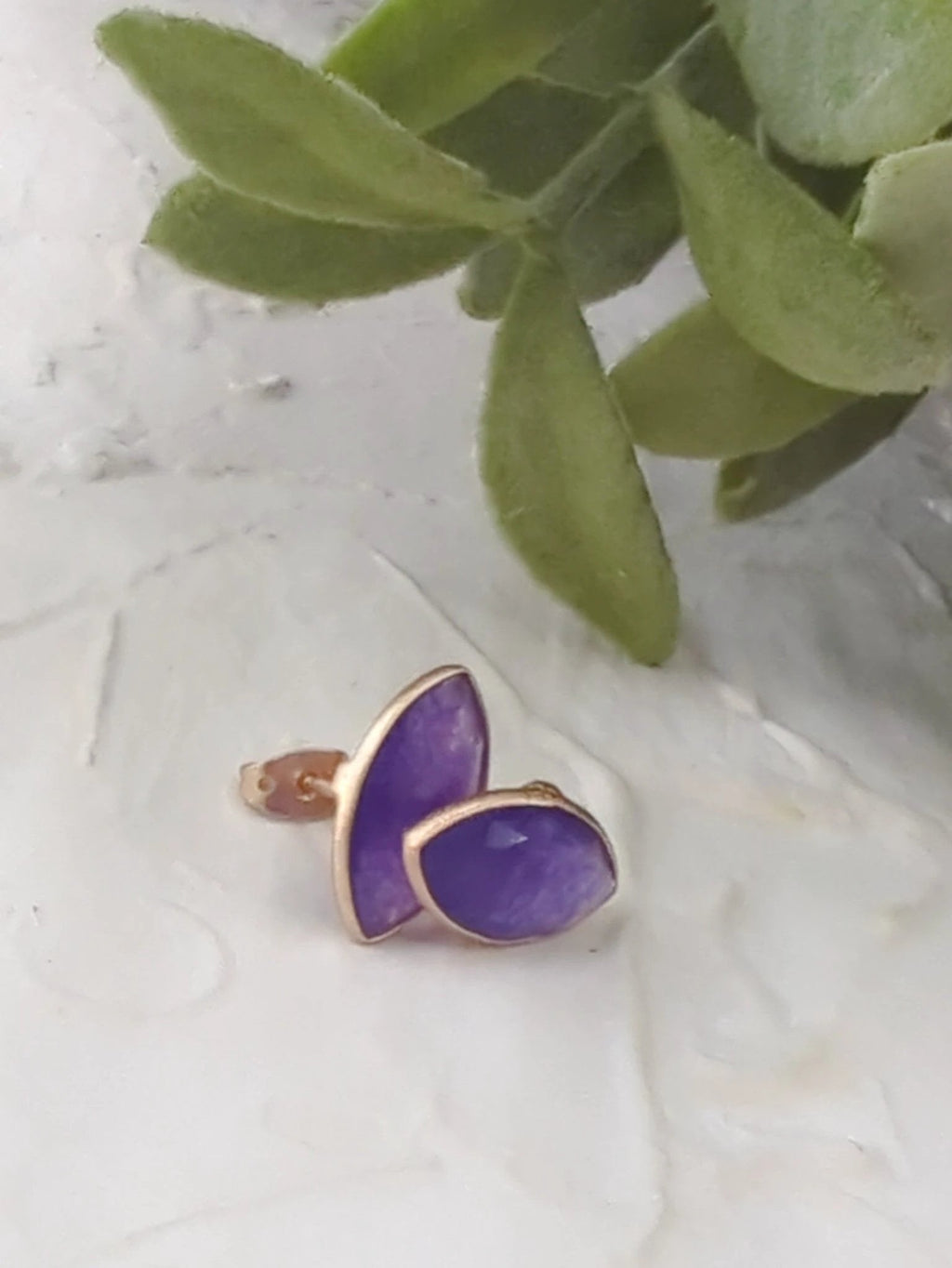 Mila Leaf Earrings - Rose Gold by Ash & Rose