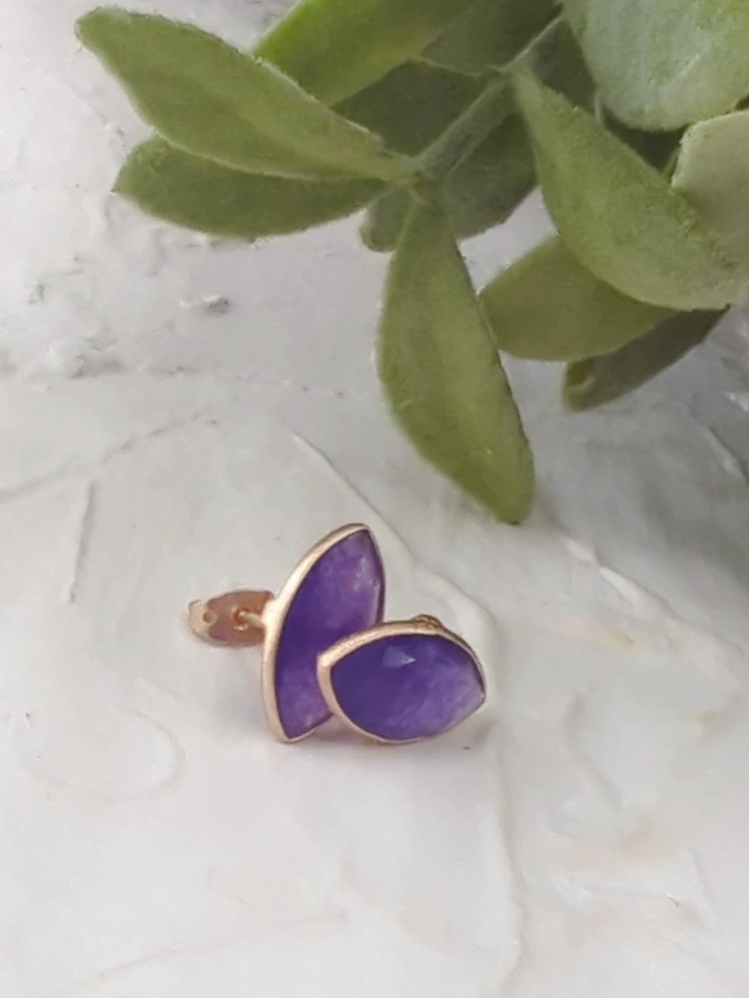 Mila Leaf Earrings - Rose Gold by Ash & Rose