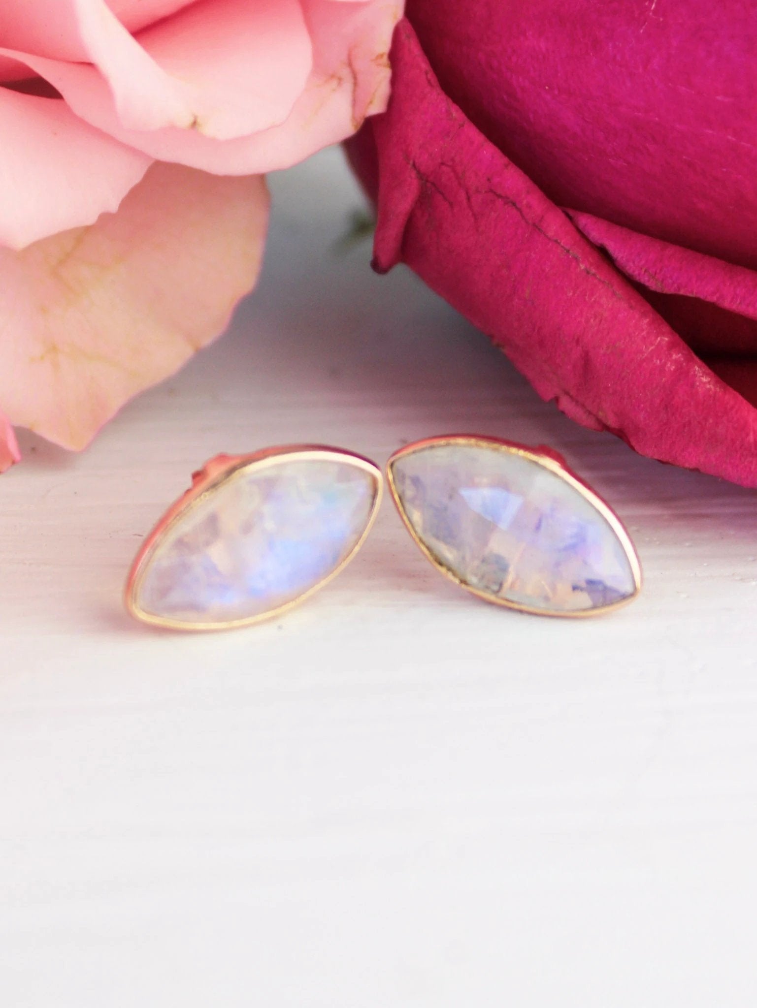 Mila Leaf Earrings - Rose Gold by Ash & Rose