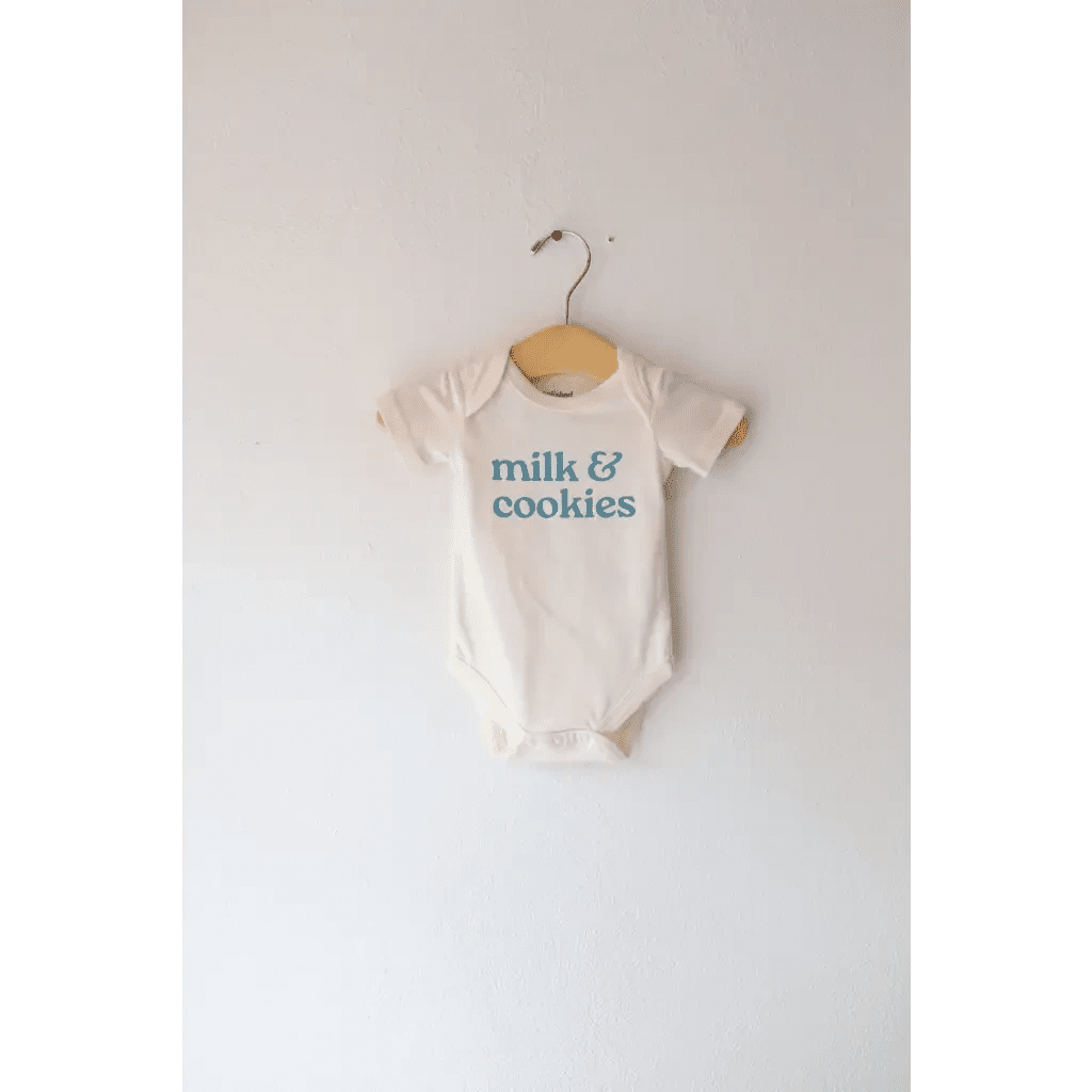 Milk & Cookies Organic Cotton Baby Onesie by Polished Prints
