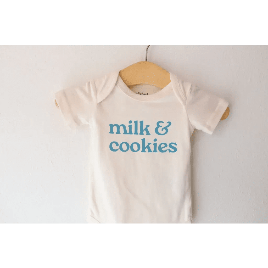 Milk & Cookies Organic Cotton Baby Onesie by Polished Prints